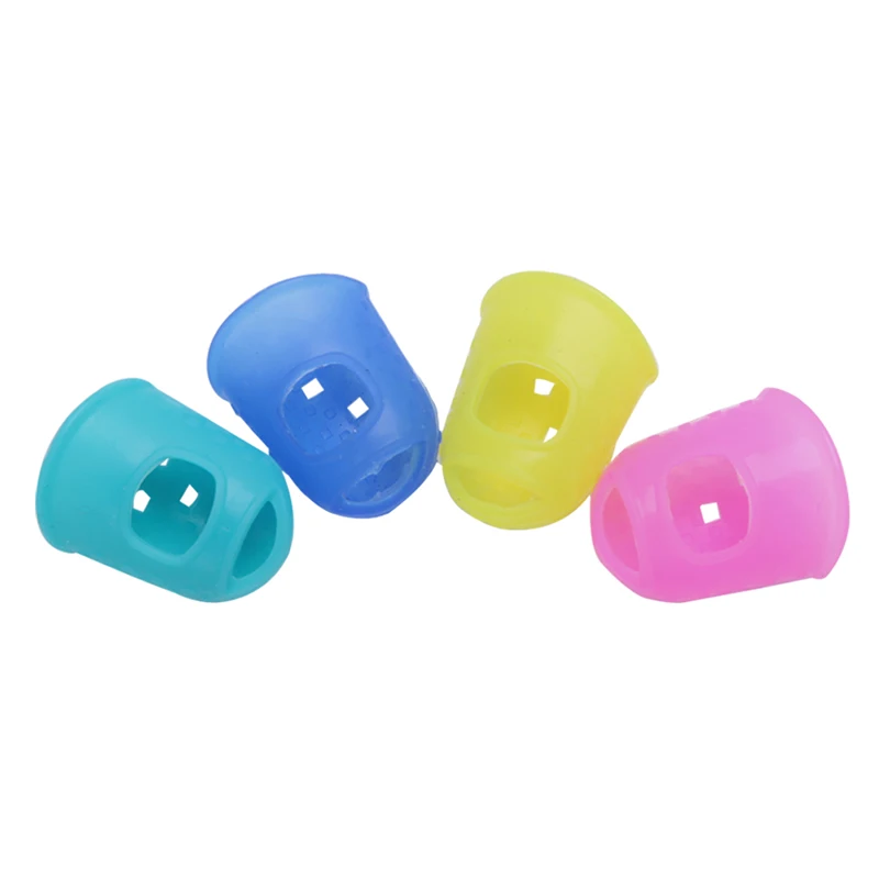 

New 4Pcs Silicone Guitar Thumb Finger Picks Protector Plectrum Fingertip 4 Colors