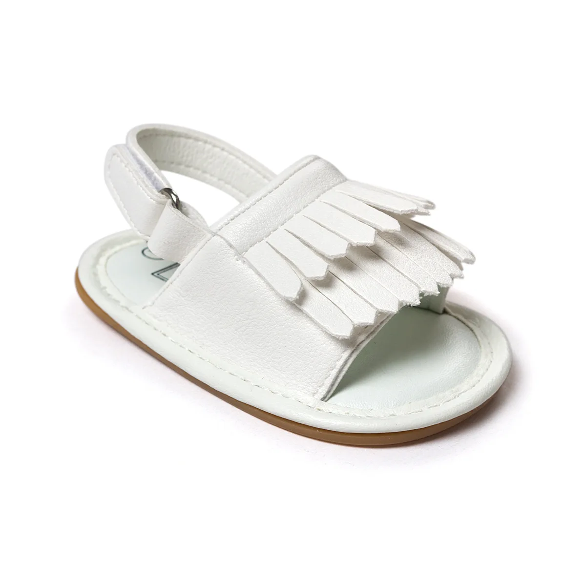 Летняя обувь для маленьких девочек; сандалии с кисточками из искусственной замши; нескользящая обувь на плоской подошве; сандалии для младенцев - Цвет: white