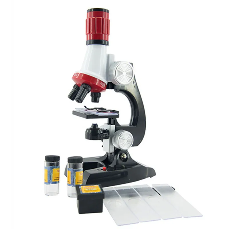 Kit de Microscope éducatif pour enfants LED de laboratoire scientifique 100-1200X jouet maison école intérêt culture enfant garçons cadeau d'anniversaire présent