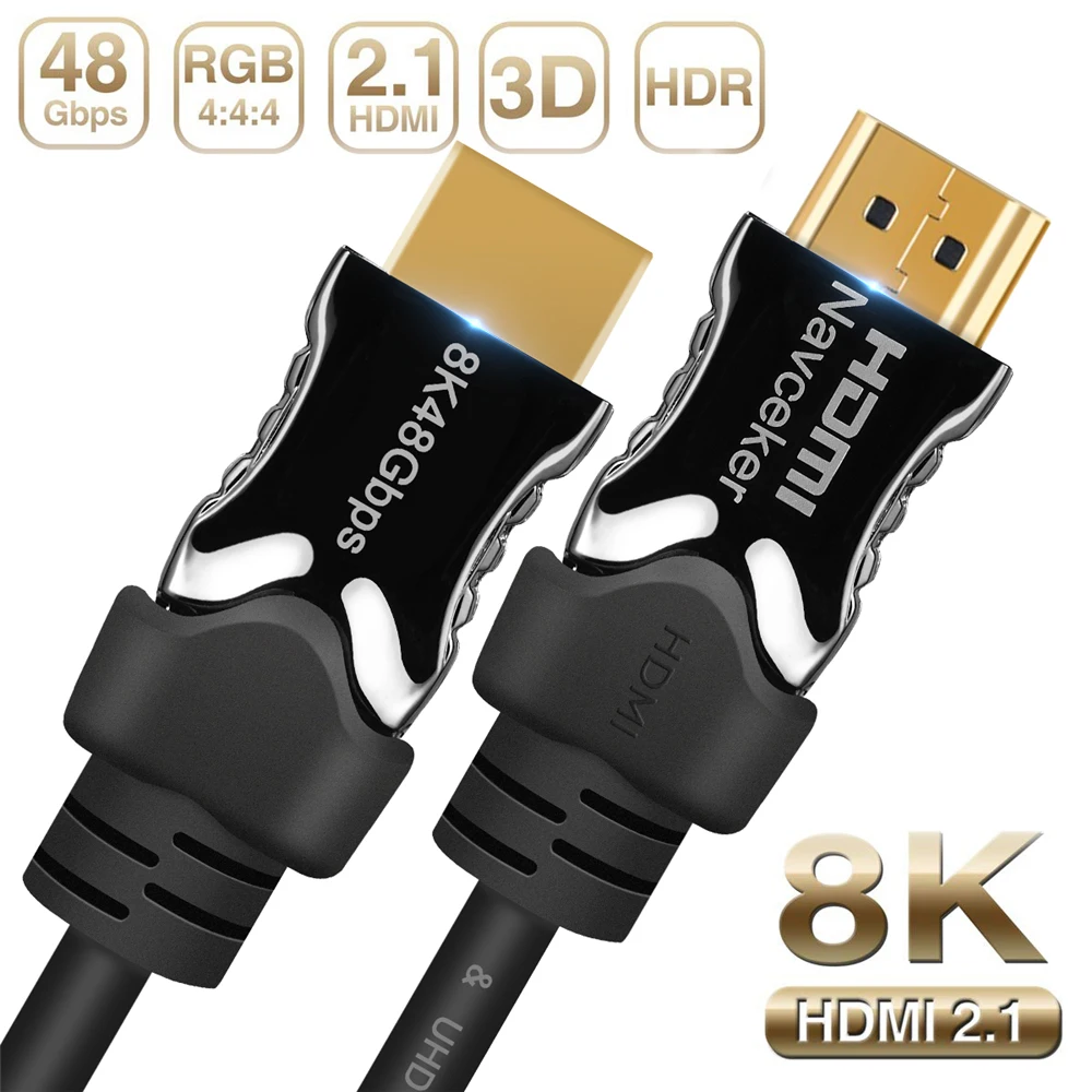 Navceker 8K HDMI 2,1 кабель 48 Гбит/с eARC 4K@ 120Hz HDMI кабель 2,1 4K HDMI2.1 кабель динамический HDR HDMI кабель 2,1 UHD HDMI 2,1 8K