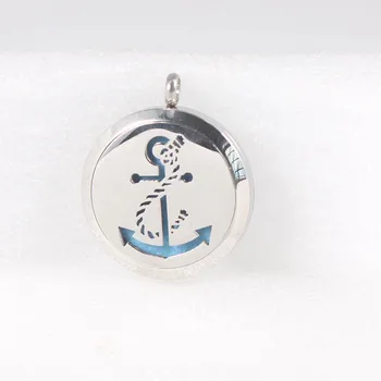 

Anchor Perfume Locket 30mm Essential Oil Diffuser Locket Stainless Steel Aromatherapy Locket Pendant for Women DIY Necklace