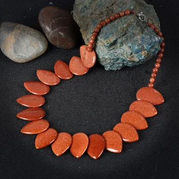 

K's Gadgets Big Gold Sand Stone Necklaces Vintage Accessories Hyperbole Handmade Natural Stones Statement Necklace Women Jewelry