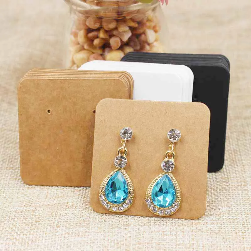 

200pcs multi color paper stud earring tag card cardboard small cute drop earring display card hang tag custom cost extra 5*5cm