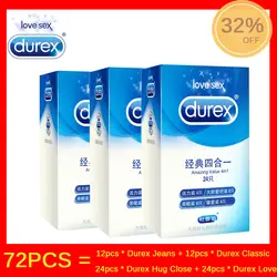 72 шт. 4 в 1 Durex Mix набор любовь классический презерватив со смазкой ультра-тонкий мягкие презервативы мужские взрослые пары сексуальные