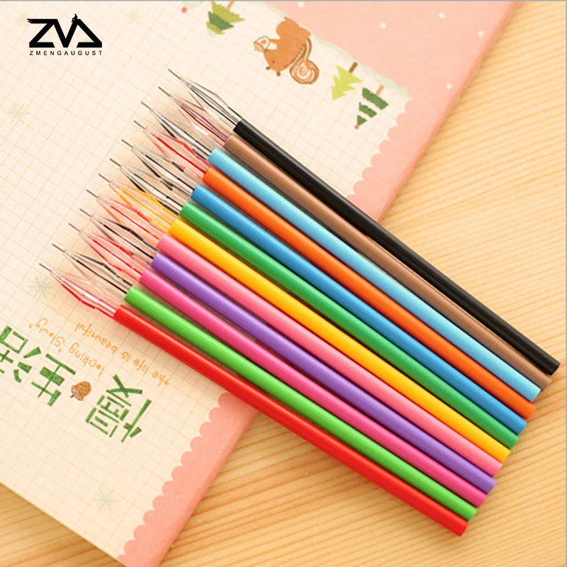 

12pcs/lot Creative Stationery Diamond for the core color pen refill 0.38mm color 12-color painting supplies for students