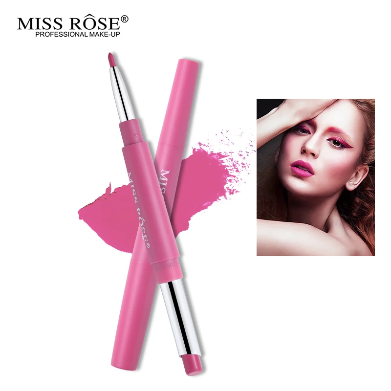 Бренд Miss Rose, 14 цветов, губная помада+ карандаш для губ, двойной бархатный матовый Batom, водостойкий, телесный, для губ, длительного ношения, инструмент для макияжа