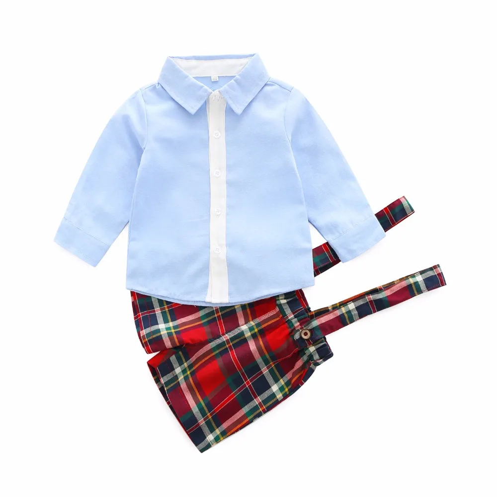 Newborn Infant Costume Summer Boys Clothing Set 2pcs Long Sleeve Shirt