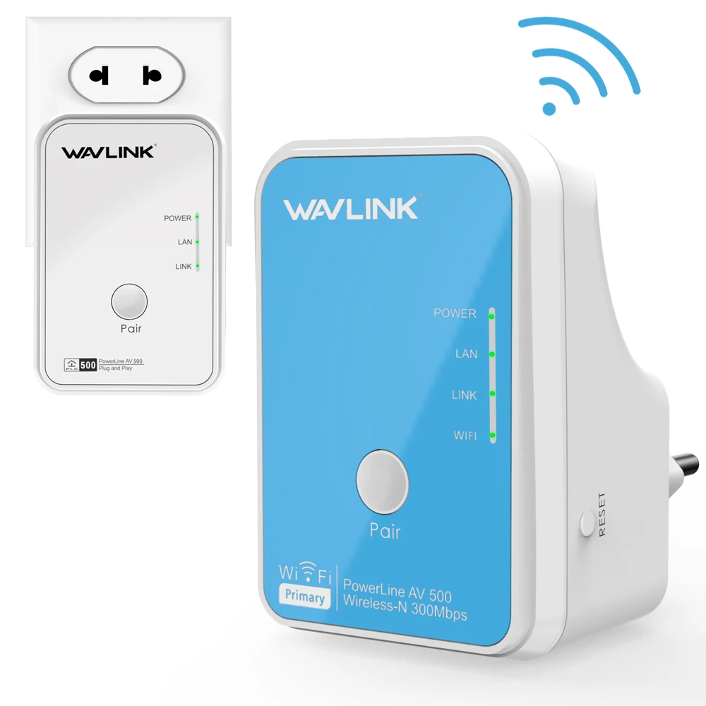 Wavlink 1 пара Wi-Fi линия питания Ethernet расширитель комплект адаптер AV500 мини PLC Адаптер homeplug сетевой линии питания Адаптеры 300Mbps