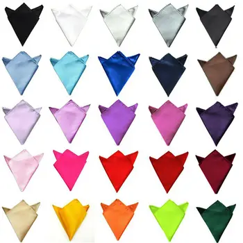 

Men High Quality Plain Satin Party Wedding Pocket Square Hanky Handkerchief NEW YYTIE0505