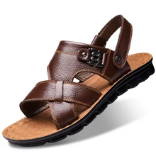 Повседневное офисные одежда высшего качества кожаная мужская обувь море воды обувь плюс размеры Лето г. мужские шлепанцы пляжные для мужчин