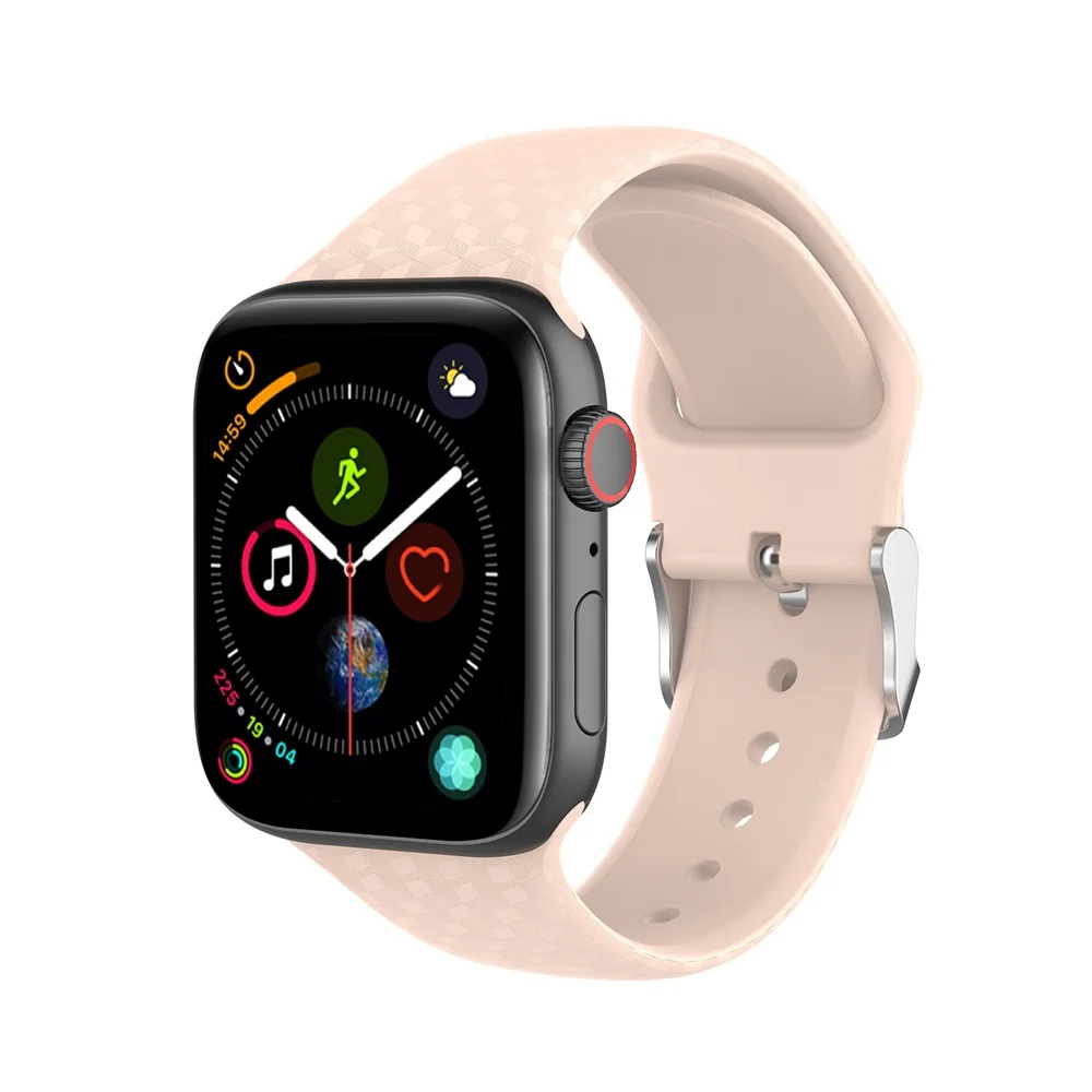 Силиконовый ремешок для наручных часов, спортивный браслет, ремешок 38/40/42/44 мм для Apple Watch, версии, на возраст 1, 2, 3, 4, замена мягкая Напульсники прочный
