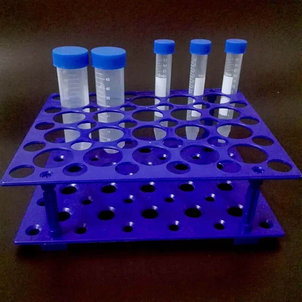 2 piece ,50-Holes ,Detachable Centrifuge Tube Racks with Different size holes Suitable for 10ml,15ml,50ml Tubes