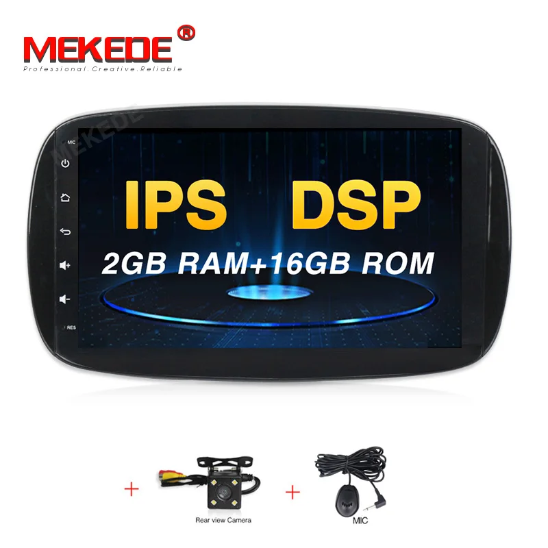 Ips DSP 4 ядра 2G ram Android 9,0 автомобильный мультимедийный плеер dvd gps для Mercedes/Benz Smart Fortwo автомобильный Радио стерео - Цвет: 16G DVD CAMERA