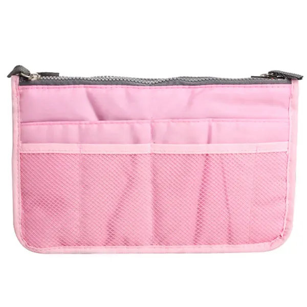 Новая женская модная сумка в сумках, органайзер для хранения косметики, макияж, Повседневная дорожная сумка Organizador Trousse Maquillage Femme - Цвет: pink