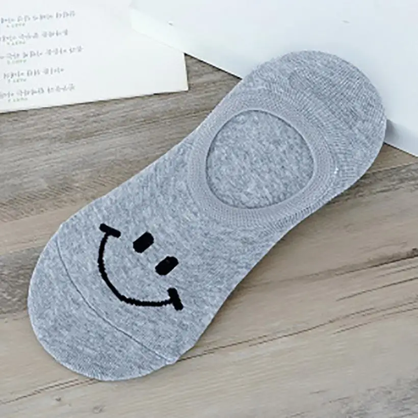 

USUS-B11 Women Comfortable Smile Cotton Sock Slippers Short Ankle Socks