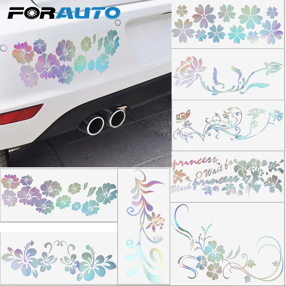 FORAUTO Лазерная Цветочная наклейка декоративное для кузова автомобиля