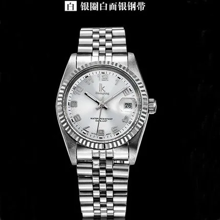 For steel fully automatic ik mechanical watch calendar waterproof mens watch male fashion commercial watch
