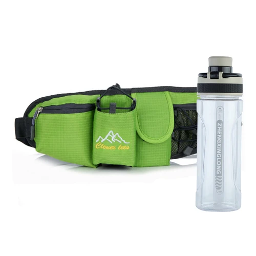 NEWBOLER Marathon ремень для бега с 500 мл бутылка с водой спортивная сумка для бега для мужчин и женщин поясная сумка для альпинизма туризма - Цвет: Green With Bottle