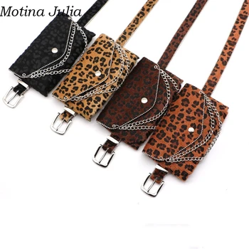 

Yojoceli Cool chain sexy leopard suede waist belts women Autumn elegant casual fashion slim belts accessories
