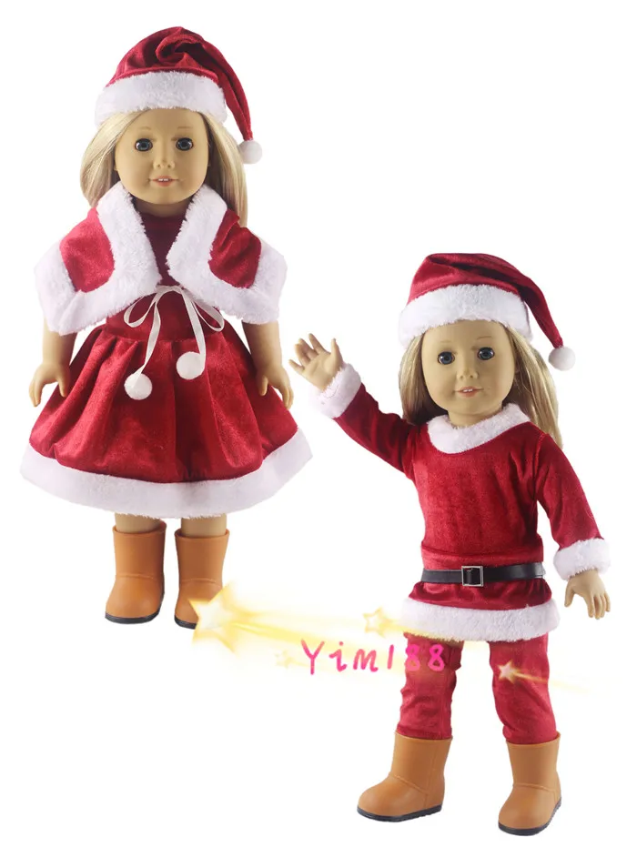 2 Set Doll Clothes For 18"American Doll Doll High Quality Christmas Outfitin Dolls Accessories