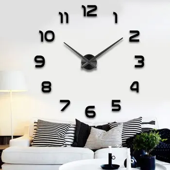 

fashion Digital Large wall clock personalized big wall clock 3d diy clock Acrylic mirror Stickers Quartz Modern Home Decoration