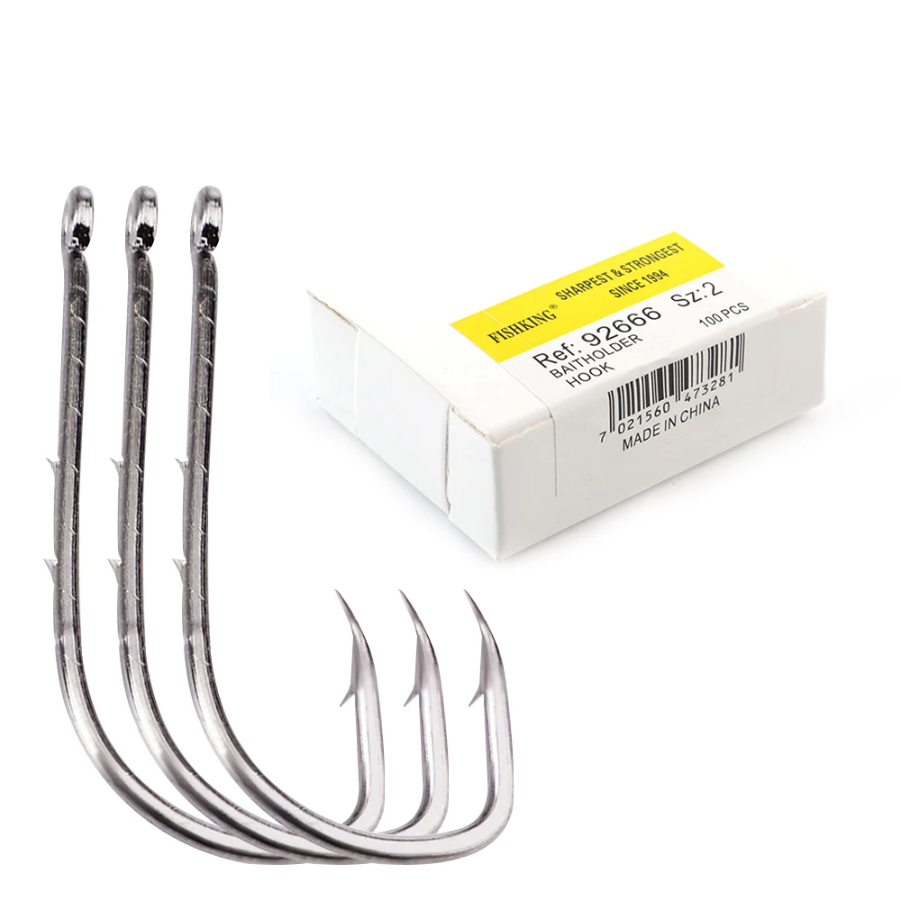 

Baitholder hook 92666 50-100PCS/Lot 1-10# Jig Head Lure Carp Fishing Carbon Steel Barbed Fishing Hooks With Ringed Accessories