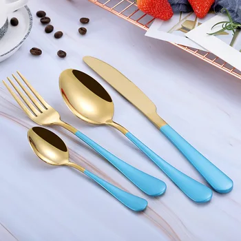 

24Pcs/set Dinnerware Set Stainless Steel Fork Spoon Knife Cutlery Set Knife Fork Set Flatware Tableware Silverware Drop Shipping