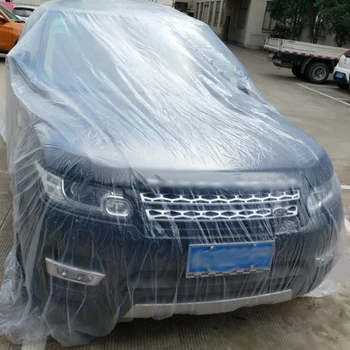 

1pc Disposable car cover car can be customized waterproof easy and convenient transparent plastic spray paint