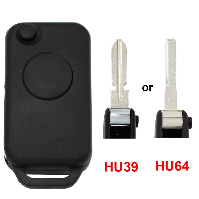 

Folding Flip 1 Button Remote Key Shell Case HU39 / HU64 Uncut Blade For Mercedes Benz ML320 ML55 AMG C230 S500 E420 500SL C280