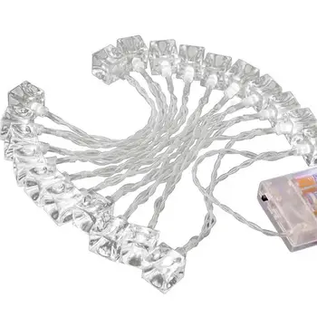 

Kaigelin 1.2M 10 LED Ice Cube Shaped String Fairy Lights With Battery Box Warm White/White/Colorful For Christmas Wedding Decor