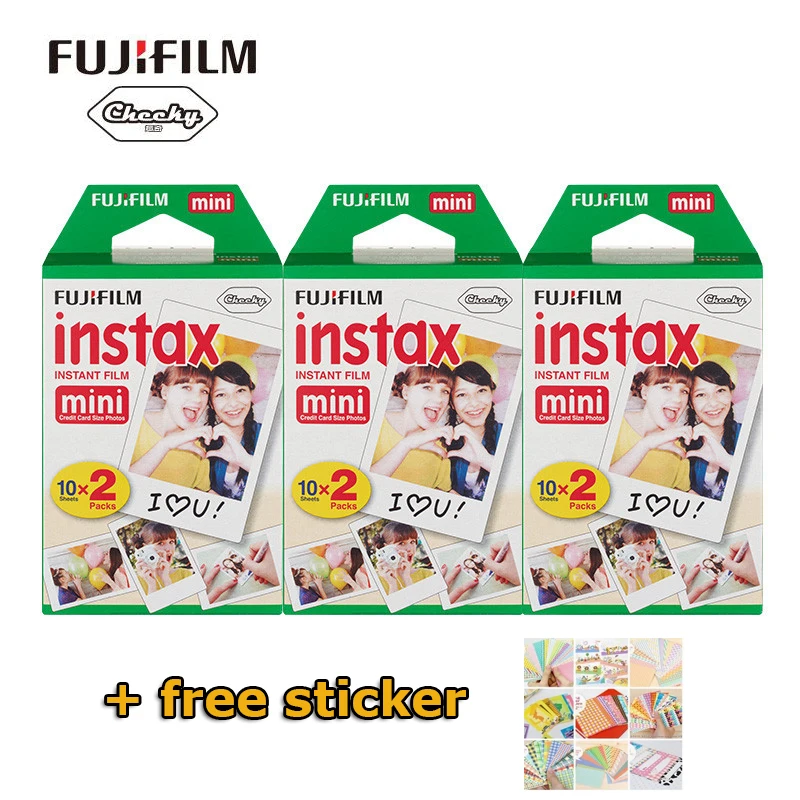

Original Fuji Fujifilm Instax Mini Film 60 sheets Photo Papers For Polaroid Mini Camera 7s 8 90 25 55 Share SP-1 Instant Camera