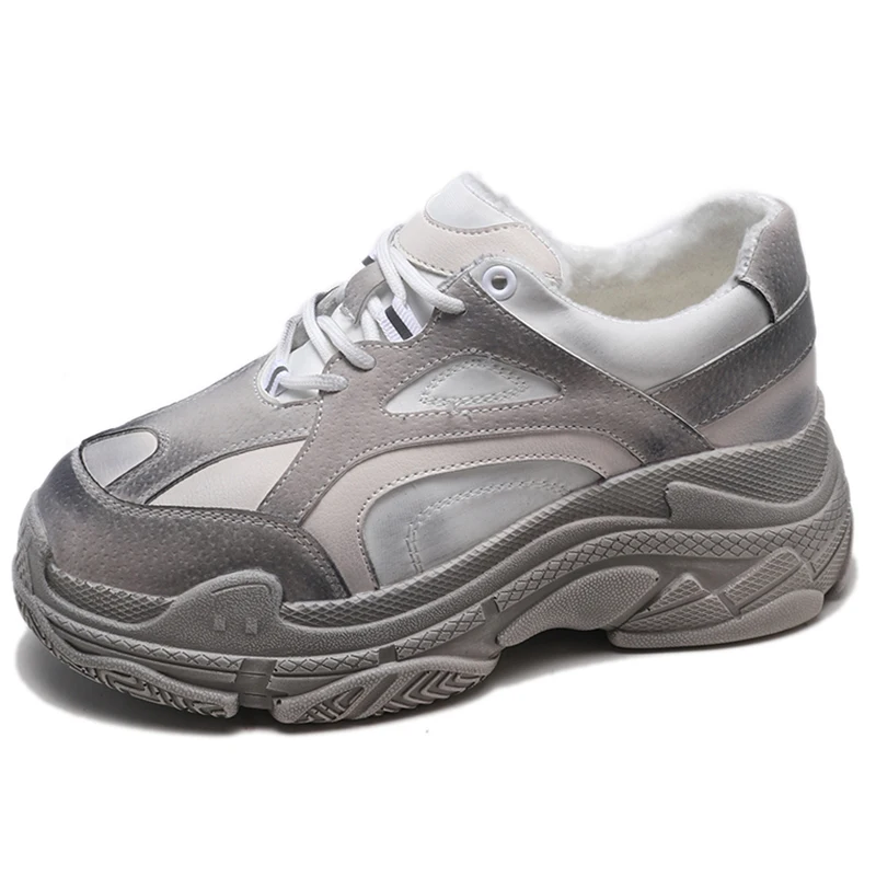 

Chunky Fashion Sneakers Ladies Shoes Woman Winter dirty Black Sneakers Women Canvas Shoes Platform Sneakers Moda Mujer 2018