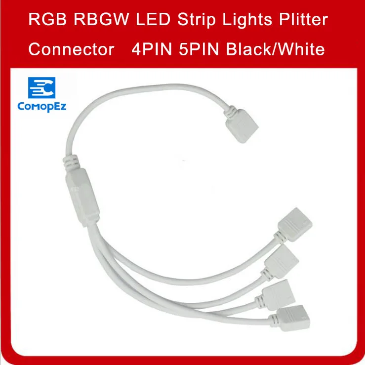 

RGB Connector Cable 4Pin 5Pin 1 to 2 3 4 Female to Female Splitter Connector Extension Cable for 3528 5050 RGB LED Strip Light