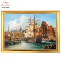 Golden Panno,Needlework,Embroidery,DIY Landscape Painting,Cross stitch,kits,14ct Old Gdanskhome Cross-stitching,Christmas gifts