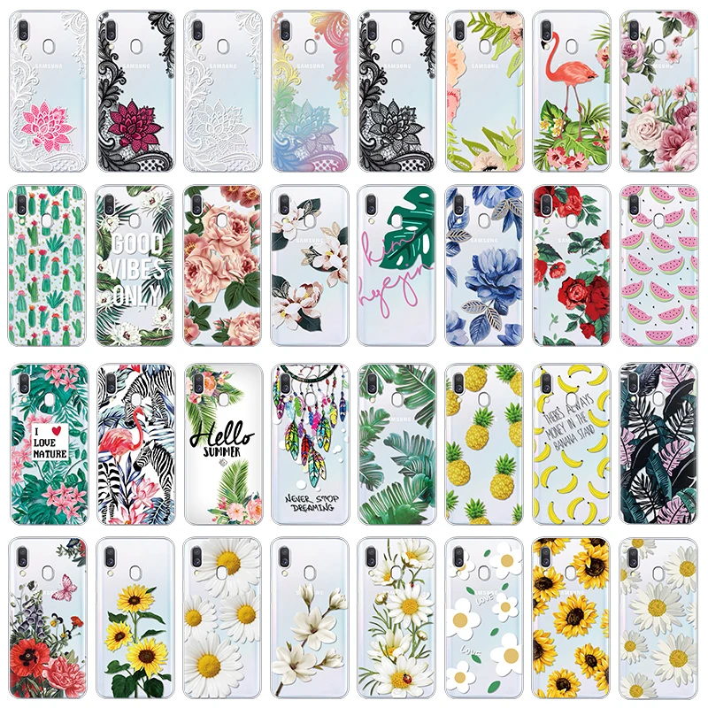 

Luxury Flower Case For Samsung Galaxy A40 A30 A50 A70 A60 A10 Case Fashion silicone Soft TPU Cover Coque Phone Cases Capa Funda