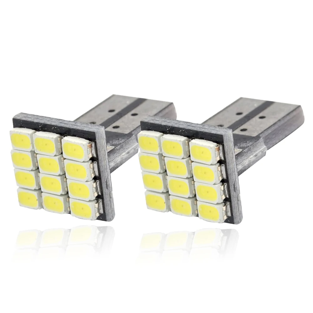 2X194 12SMD 1206 Белый светодиодный DC 12V Canbus без ошибок декодер Автоматическое внешнее освещение номерного знака Лампа для парковки Задняя лампа - Испускаемый цвет: 12SMD White