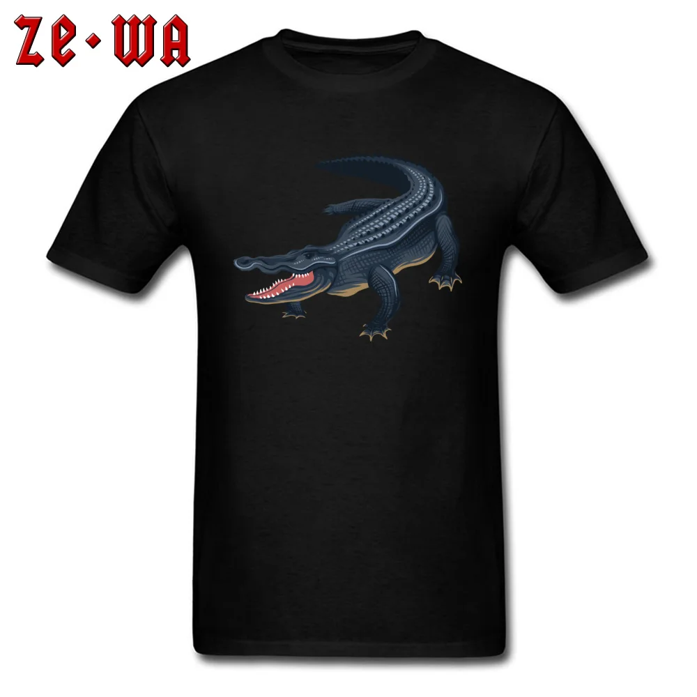 crocodile Normal Summer/Autumn 100% Cotton Round Neck Men Tops T Shirt Design T Shirt On Sale Short Sleeve T Shirts crocodile black