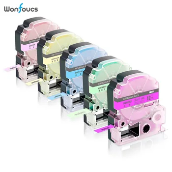 

5-Pack SW12PH SW12YH SW12GH SW12BH SW12VH Label Tape Compatible for Epson/King Jim LabelWorks LW-300 LW-400 LW-700 Label Maker