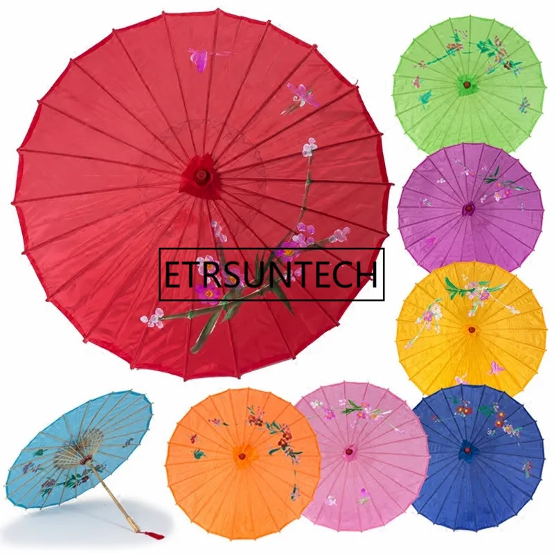 50pcs Colorful Handpainted Wedding Silk Parasol Japanese Chinese