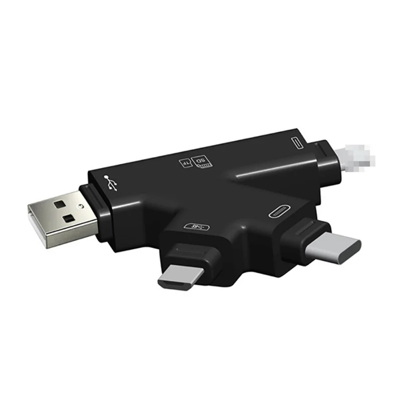 Мультифункциональный USB кардридер для Android PC 4In 1 Мультифункциональный кардридер Micro-USB 2,0 type-C адаптер для Android PC