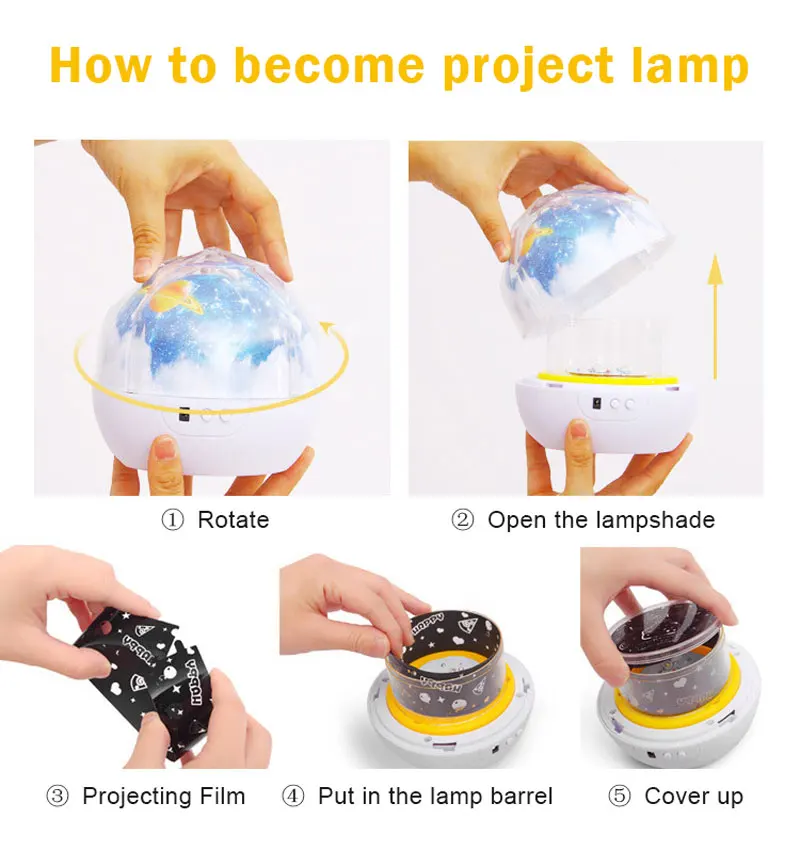 LED Night Light Romantic Starry Sky Rotate Projector Lamp Universe LED Lamp Novelty Baby Colorful Light For Kids Birthday Christmas Gift (8)