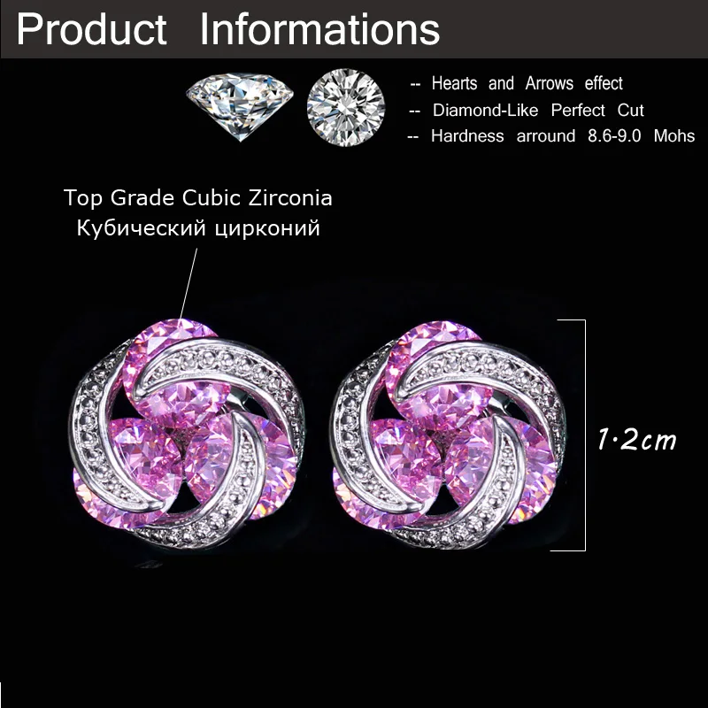 CWWZircons Великолепное Украшение из Фианитов Привлекательные Серьги с
