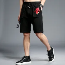 Мужские шорты с вышивкой в китайском стиле, винтажные мужские повседневные шорты с цветочным узором, летние мужские шорты-бермуды для фитнеса