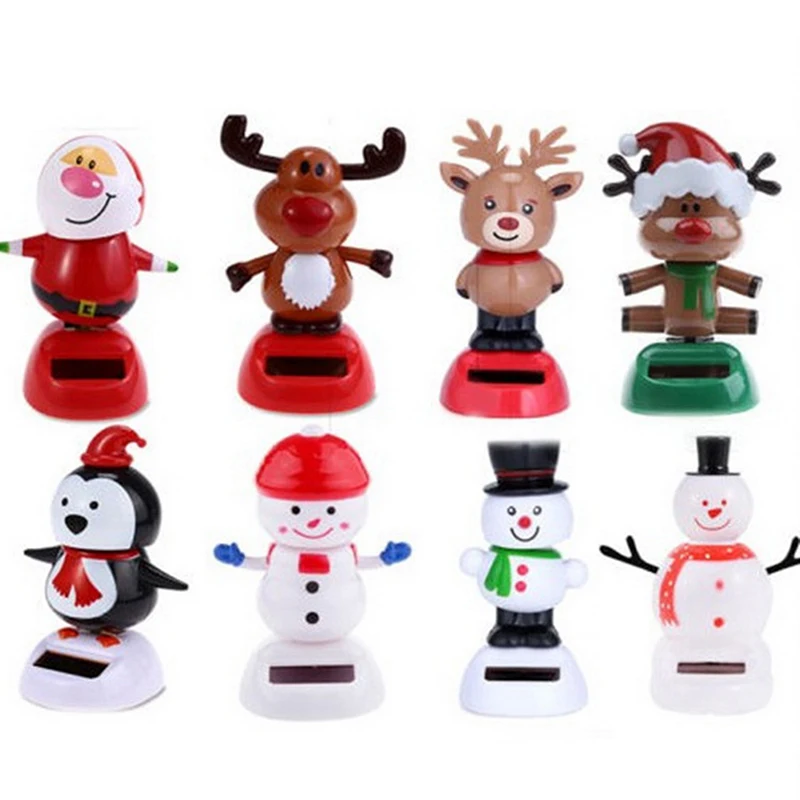 1 PCS Solar Powered Dancing Toy Christmas Snowman Car Table Decor Ornaments Gift Xmas Decoration