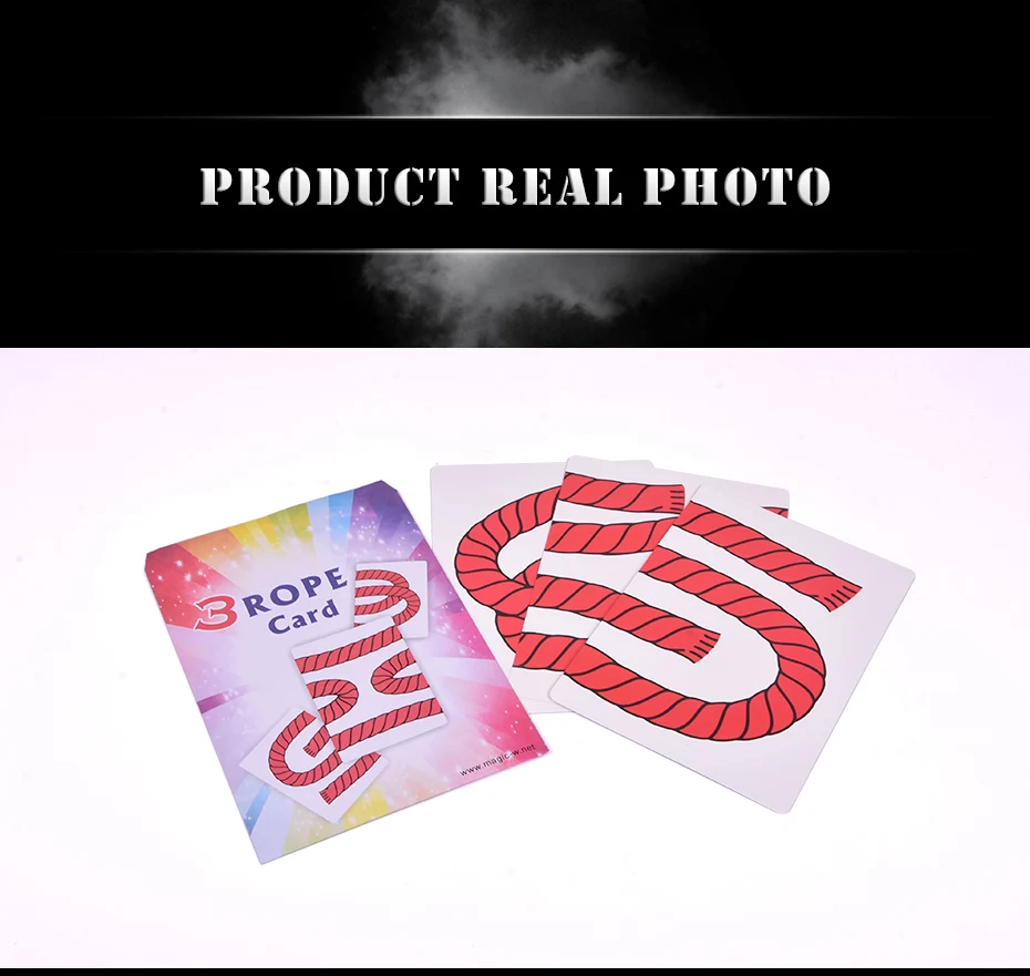 3 Rope Card Trick Magic Tricks Stage Gimmick Card Magic Easy To Do Paper Toys 