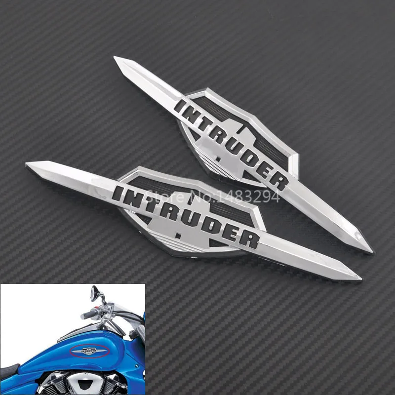 Motorcycle Chromed Fuel Tank Sticker Nameplate Decorative Medallion Decal For Suzuki Intruder