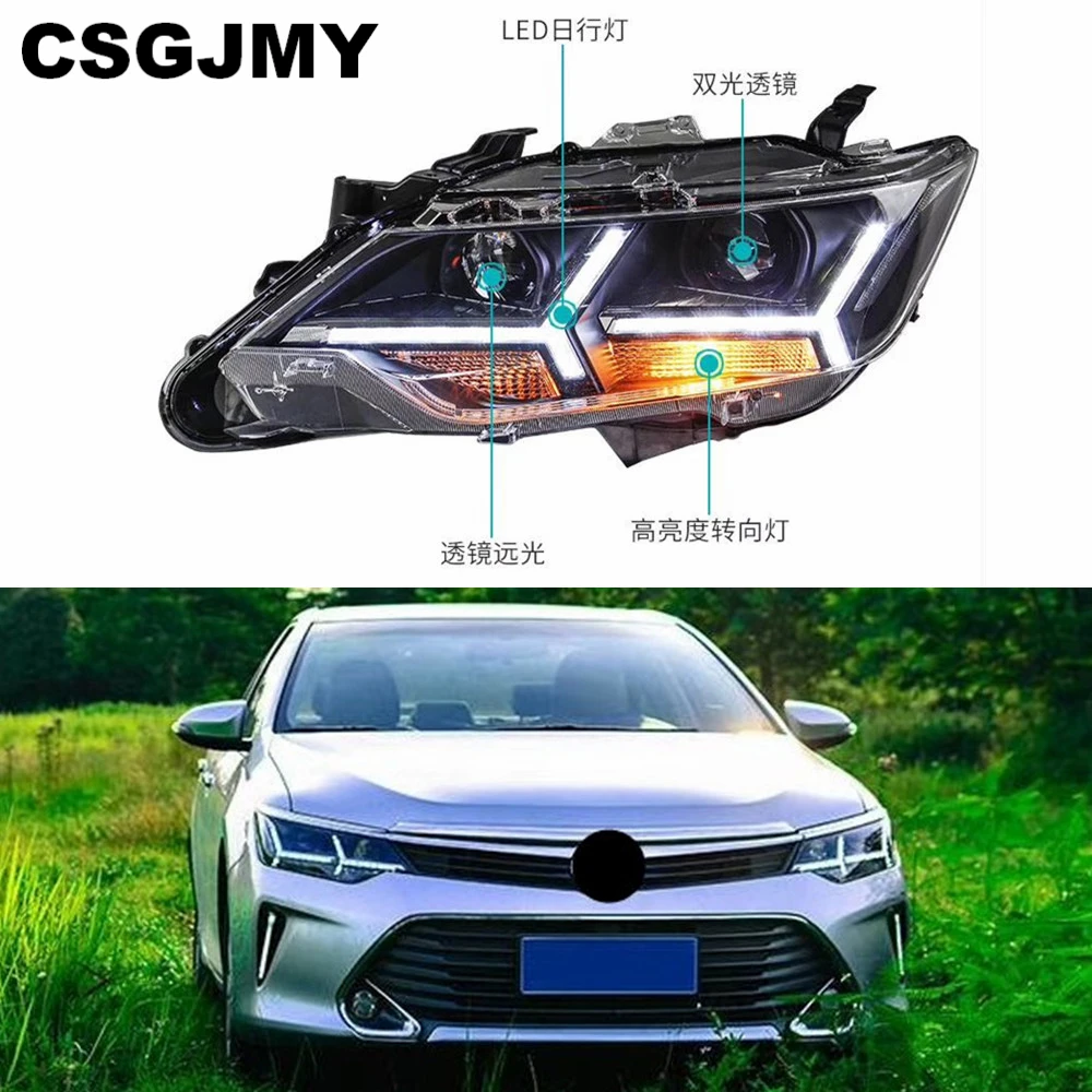 Автомобильный Стайлинг для 2015 2016 2017 Toyota Camry V55 светодиодный ные фары новые drl