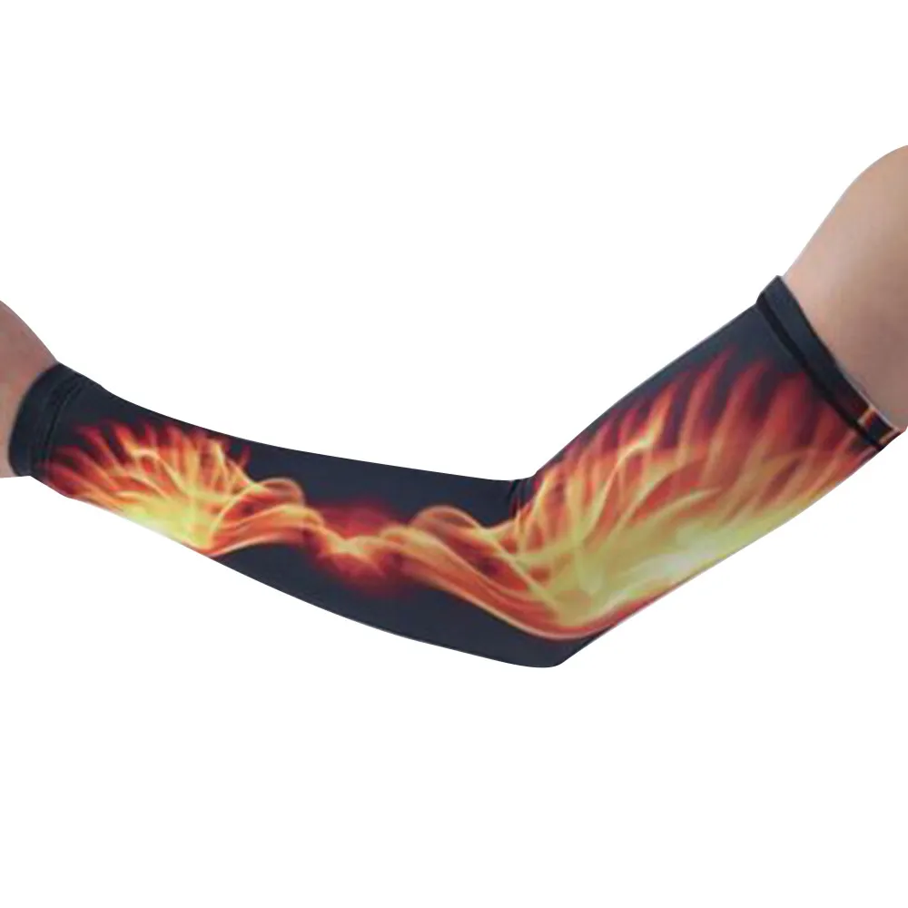 Men and women summer arm sets of flame sunscreen ice silk protective sleeves fitness bicycle arm sets of protective gear  40M15 (2)