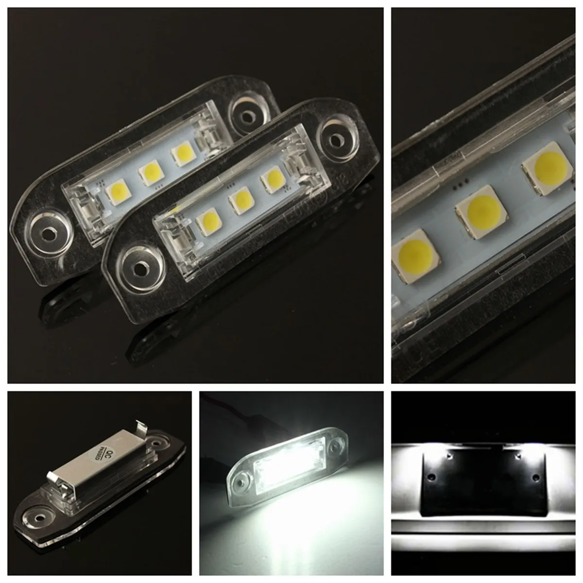 

Audew 2x 3LED White Number License Plate Light Lamp For Volvo S80 S60 C70 V70 E-marked