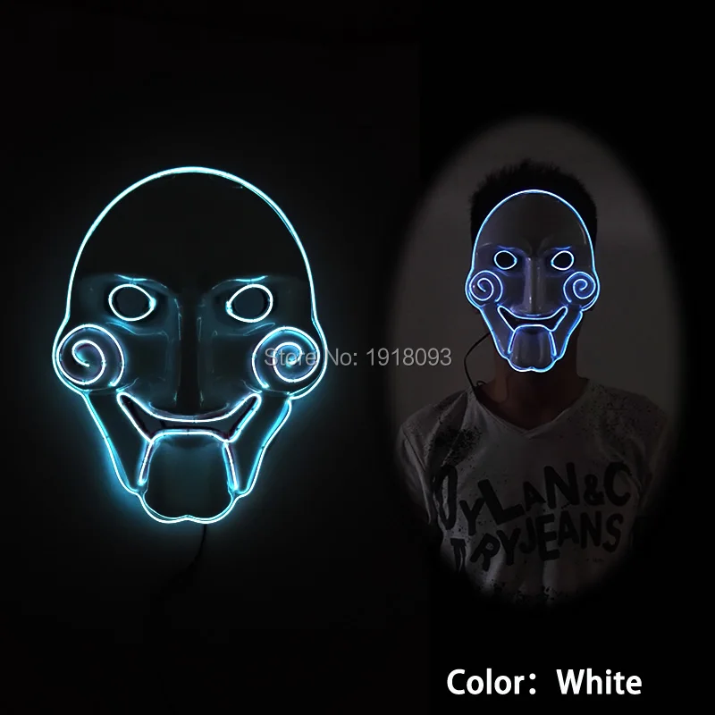 Qualidade de Som Máscara em Forma de Led Motorista para o Dia das Bruxas Motorista + 10 Alta Ativa Cores Opcionais Motosserra Férias Iluminação Piscando Dc-3v 31 led holiday lights